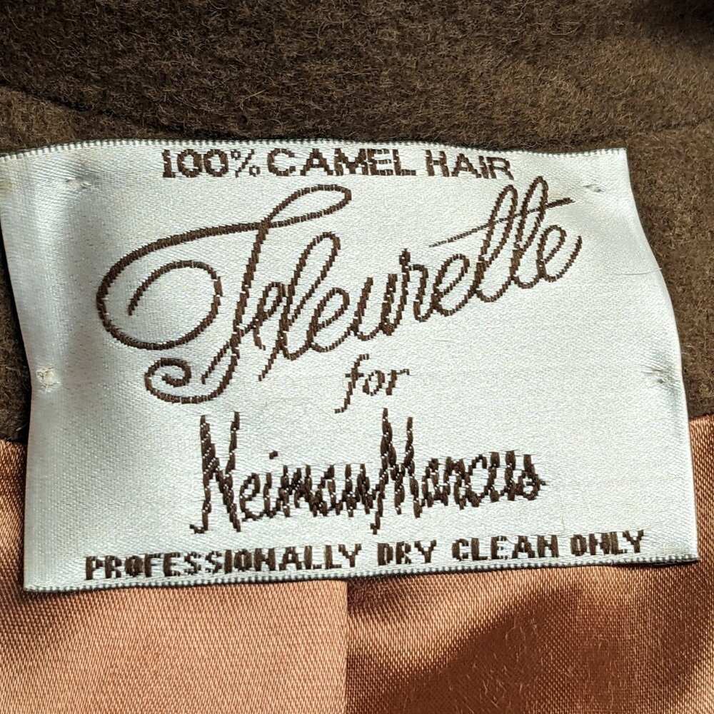 Vint. FLEURETTE for Neiman Marcus 100% Camel Hair Maxi Trench Coat - Picture 7 of 10